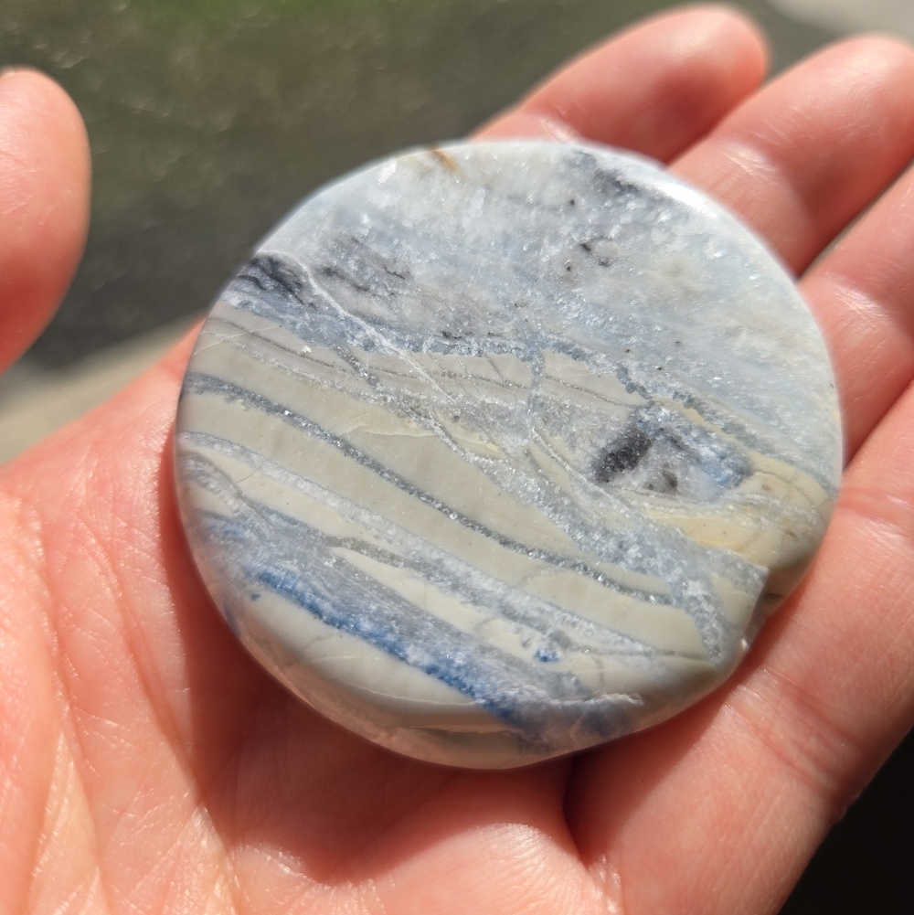 Blue Scheelite Flat Stone